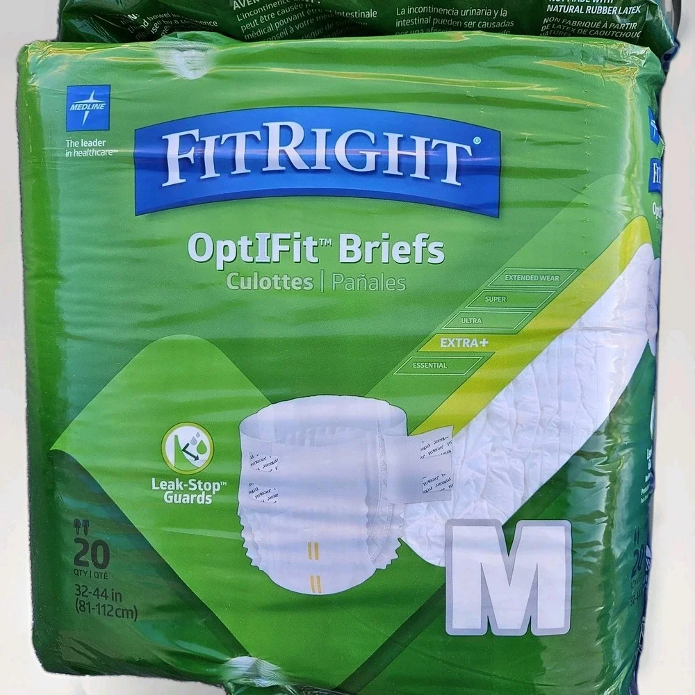 Medline FitRight Underwear OptiFit Briefs Medium 5 Packs Adult‎ Incontinence 100